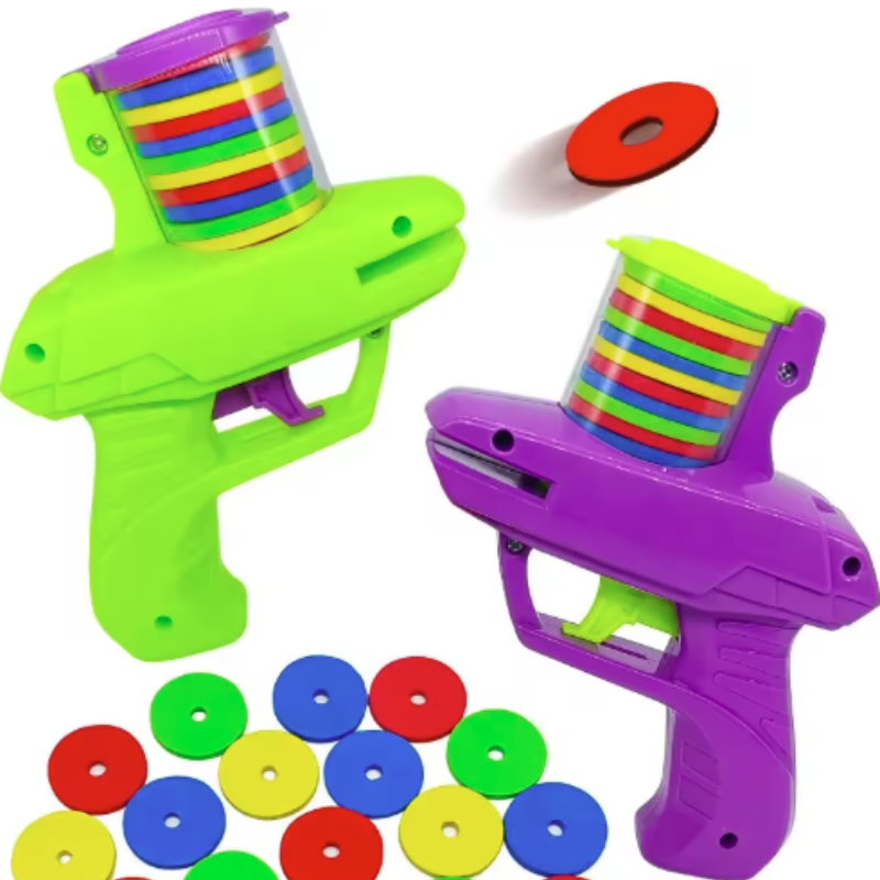Funny Cat Toys Creative Turnip Gun with Reusable Foam Flying Disc Pet Hunting Interactive Toy Dog Cat Pet Supplies