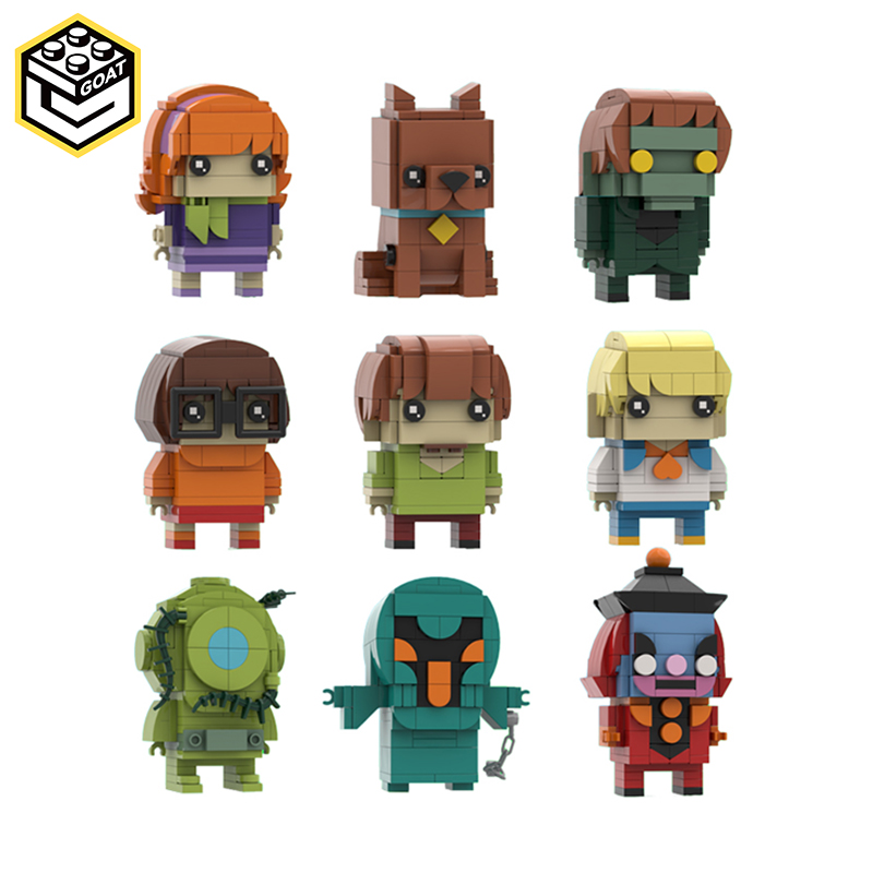 MOC Adventure Anime Figures Chazy Dog Brickheadz Building Blocks Action Figure Mystery Machine Van Model Bricks Toys Xmas Gift