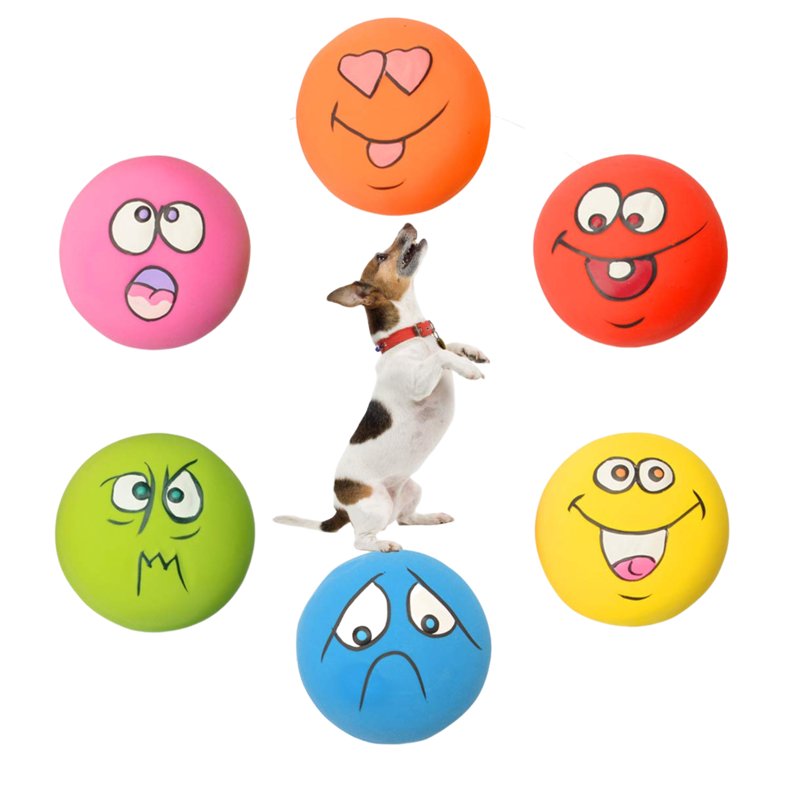 Rubber  Dog Toys  Chew-Resistant Squeaky Balls for Fetch Play Puppy & Adult Dog Popular Pet Essentials
