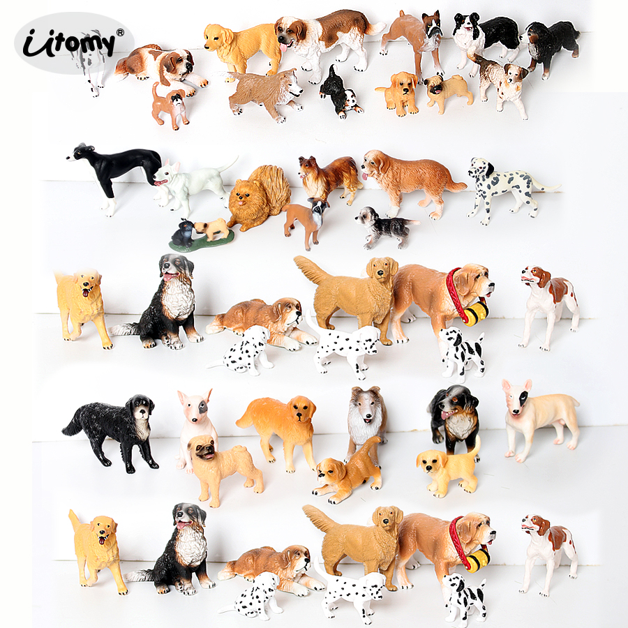 Simulation retriever,Bernese,Great Dane,Saint Bernard,Boxer,Bull Terrier dogs Family animal model Action Figures Kids Toys Set