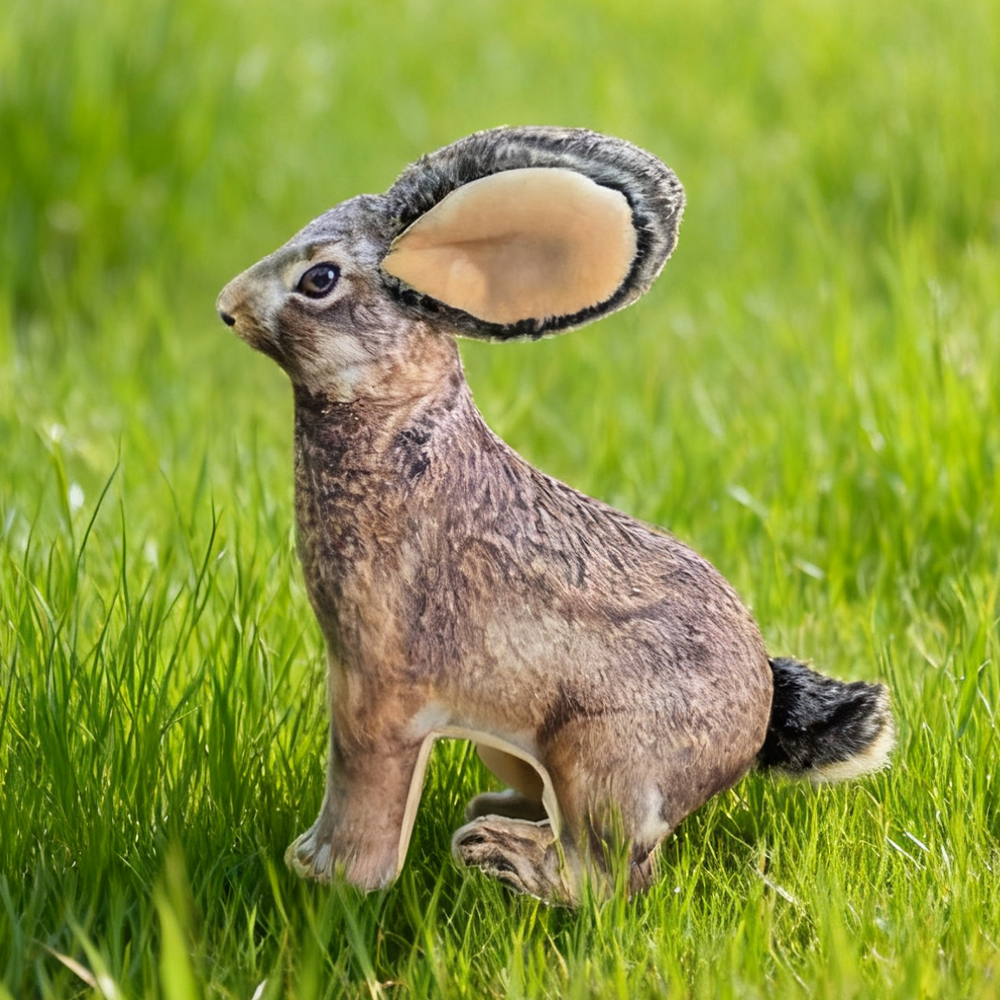 Squeaky Wild Rabbit Pet Chew Toy: Soft Durable Fabric, Safe Teething, Odorless, Cat & Dog Friendly
