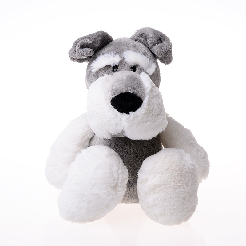 25 /35/50cm Cute Stuffed Doll Jungle Brother Lovely Grey Schnauzer Dog Plush Animal Toy Baby Doll Best Birthday Gifts for Kids