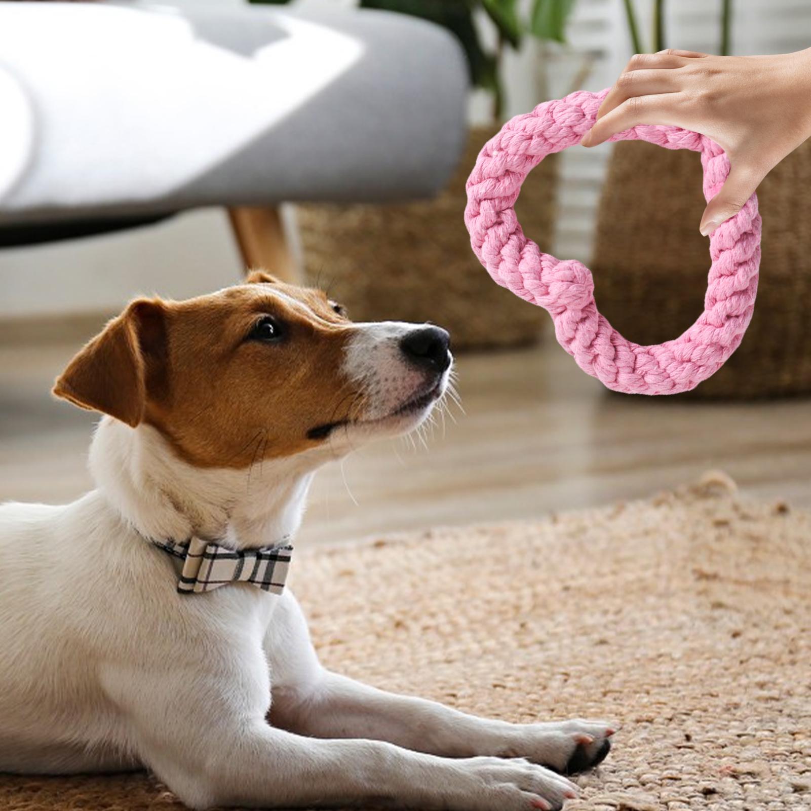Handmade Knitted Pet Toys Valentine Day Heart Shaped Rope Dog Chew Toys Cotton Puppy Throwing Toy For Pets Gift