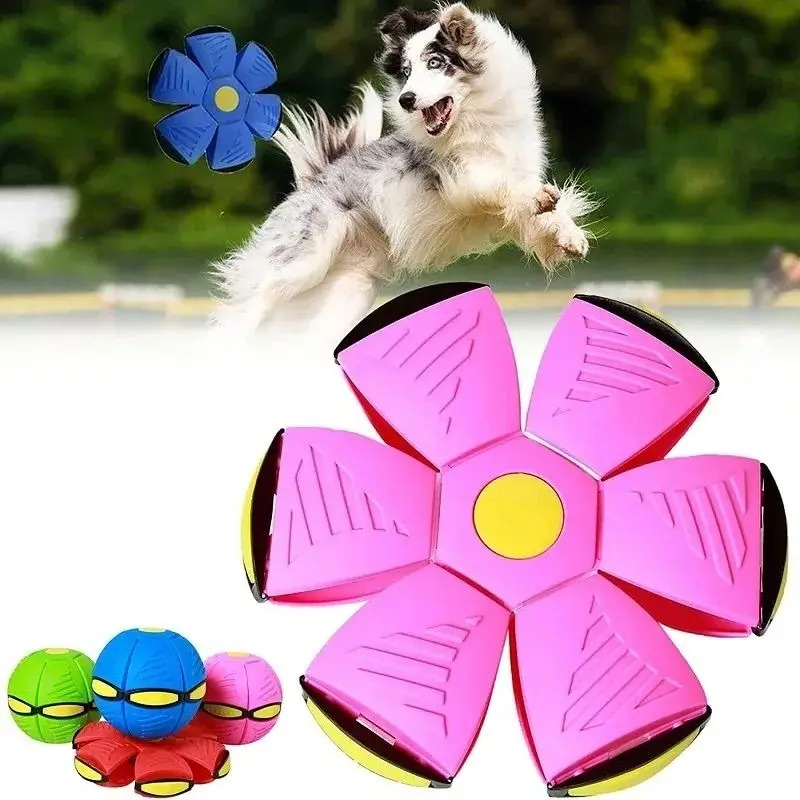 Flying Saucer Bouncing Ball Is A Durable Elastic and Fun Dog Pet Toy Suitable for Outdoor Activities and Exercise