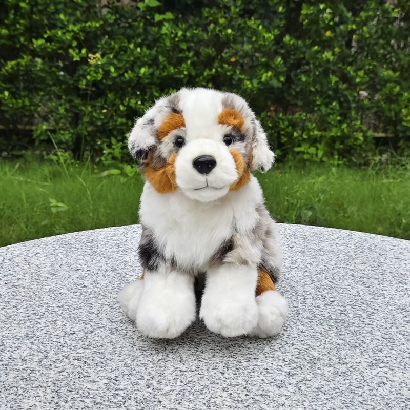 L26cm Cute Simulation Australian Shepherd Doll Plush Flower Dog Toys Children Birthday Gifts