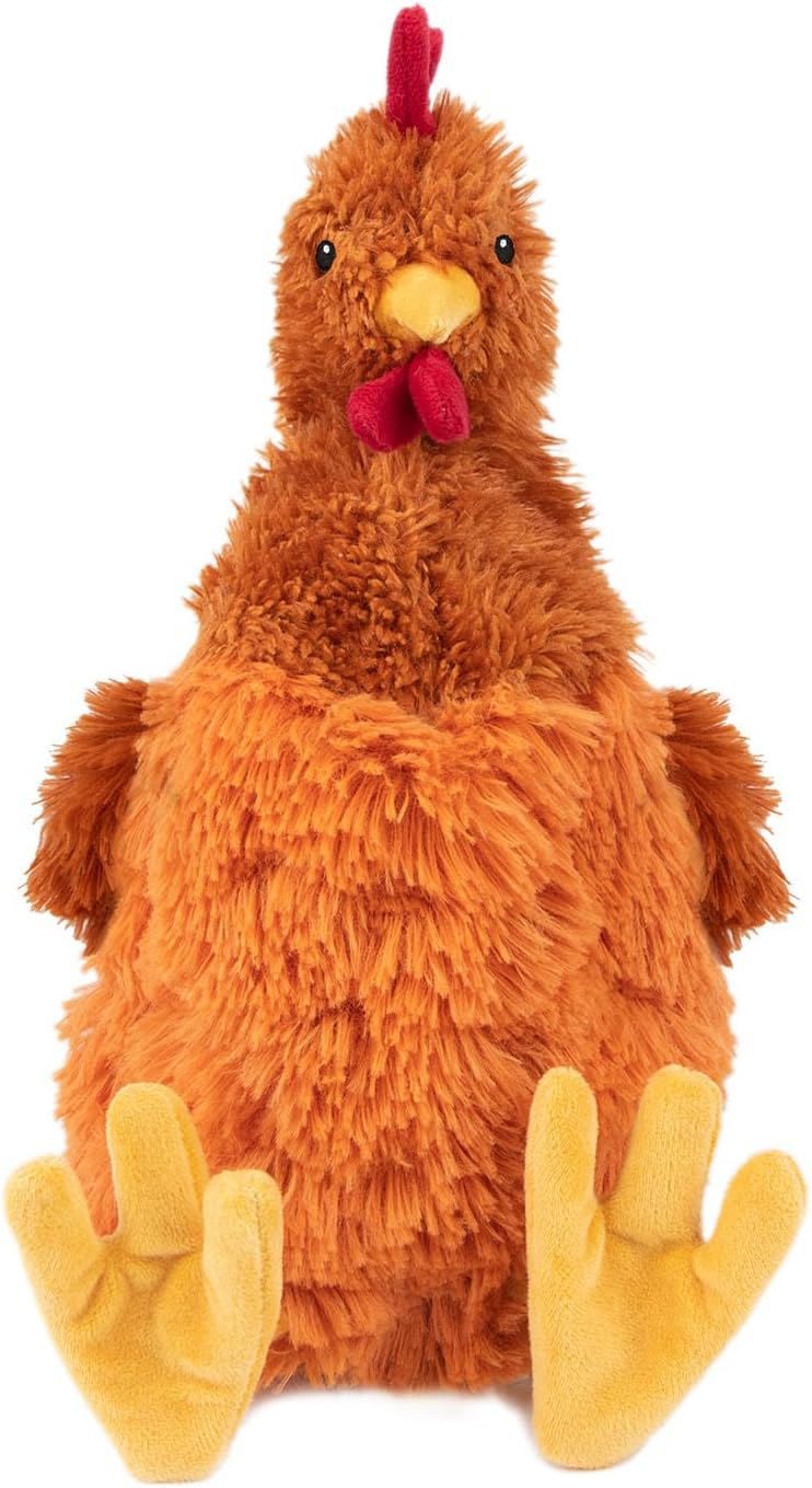 Best Pet Supplies Squeaky Crinkle Chicken Dog Toy, Large Brown Chew Toy for All Dog Sizes & Fetch Play