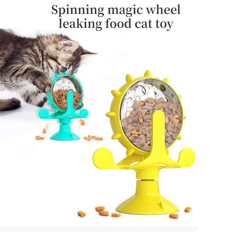 Dog Toys Cat Feeding Interactive Wheel Toys Pet Leaking Food Training Ball Slow Dog Cat Feeder Funny Dog Wheel Interactive Toy
