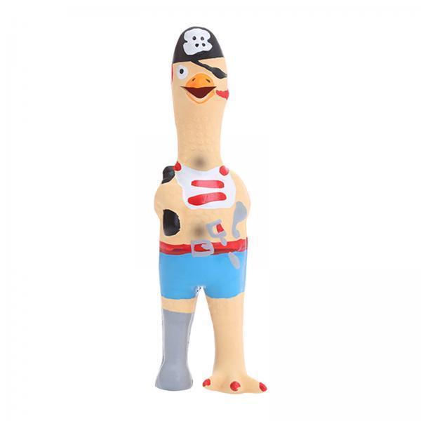 Squeaker Shrilling Chicken Dog Chew Toy Latex Squeaky Animal Sound Toy for Beach Outdoor Play