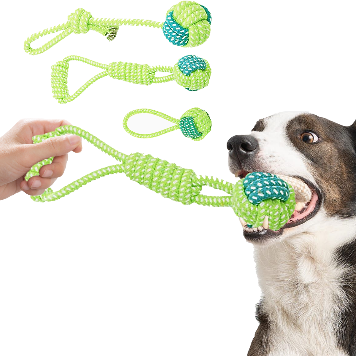 Heavy Duty Rope Toy for Power Chewers | Multi-Texture Tug-of-War & Dental Chew Dog Toy | Non-Slip Grip Indoor/Outdoor Use