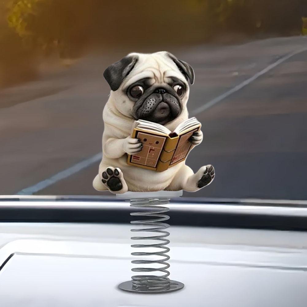 Lovely Dog Acrylic Spring Shaking Head Ornaments Car Dashboard Decorations Funny Toy Cute 2D Shaped  Accessories
