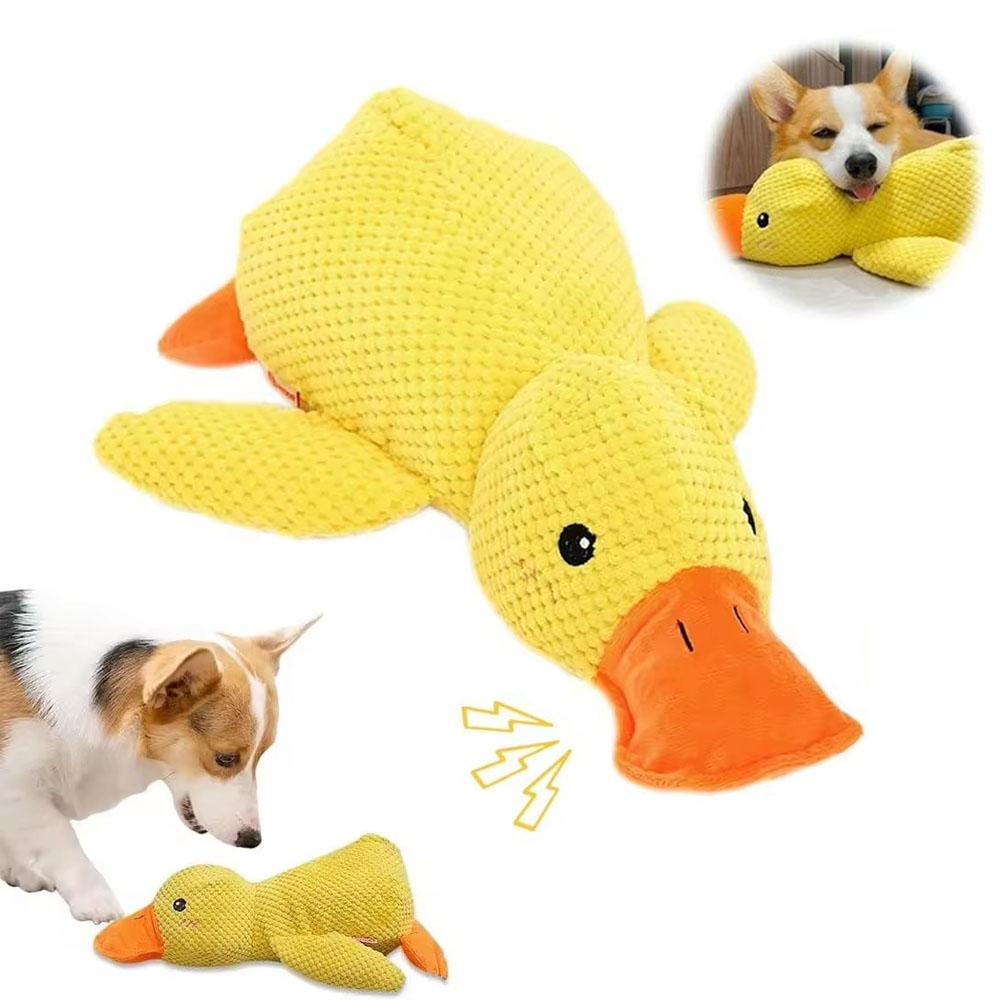 Pet Plush Toy Dog Calming Duck Sleeping Companion Doll Chew Durable Squeaky Teeth Cleaning Chew Puppy Toy Best Seller