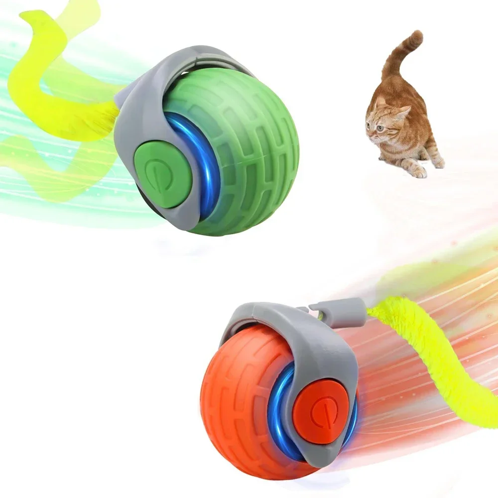 Speedy Tail 2.0 Automatic Cat Toy Ball, Interactive Moving Tail for Indoor Cats/Dogs with Replaceable Tail, Smart Pet Play