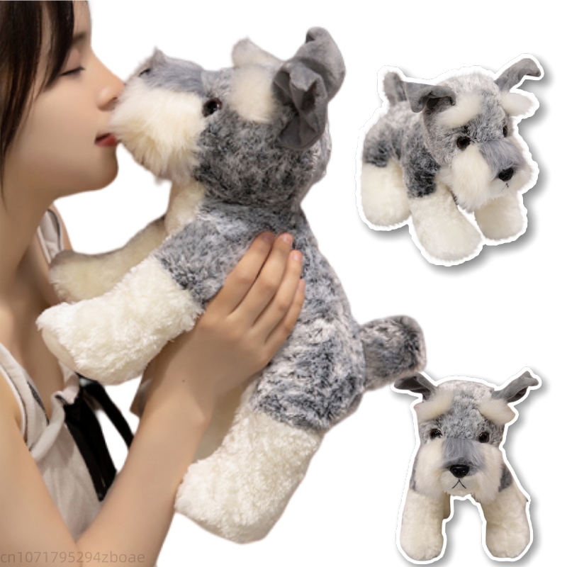 1pcs 20/30/40cm Cute Simulation Stuffed Doll Schnauzer Dog Plush Animal Toy Soft Appease Doll Best Gifts For Boys And Girls