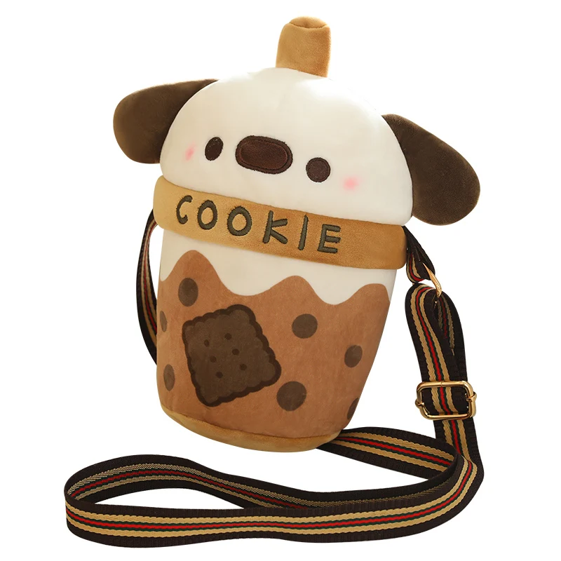 Kawaii Plush Teacup dog Stuffed Little Puppy Doll In Bubble Tea Toy Small Dog Toys For Kids Baby Best Birthday Gifts For Girls