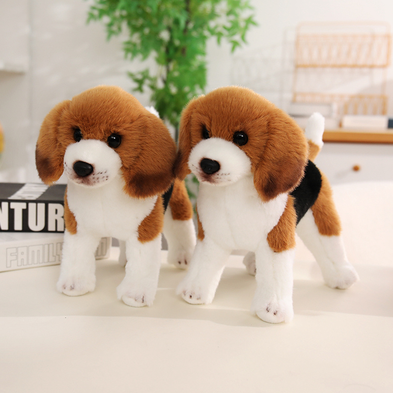 Lifelike Beagle Plush Doll High Quality Simulation Dog Plush Toy Pet Yorkshire Doll Premium Soft Stuffed Animal Pet Souvenir