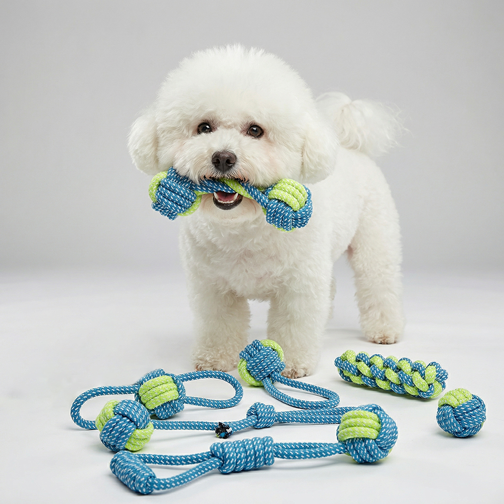 7pcs Pet toys, Interactive Cotton Rope Mini Dog Toys Ball forDogs,Flossing Chew Toys for Teeth Cleaning Pet Supplies