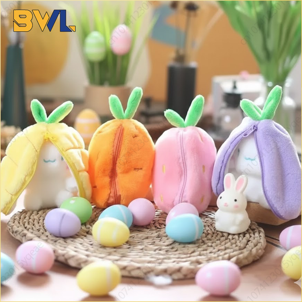 1-20PCS Easter Cute Fruit Bunny Pendant Plush Toy Doll Transformable Cinnamon Dog Bag Charm Keychain Ornament Accessory