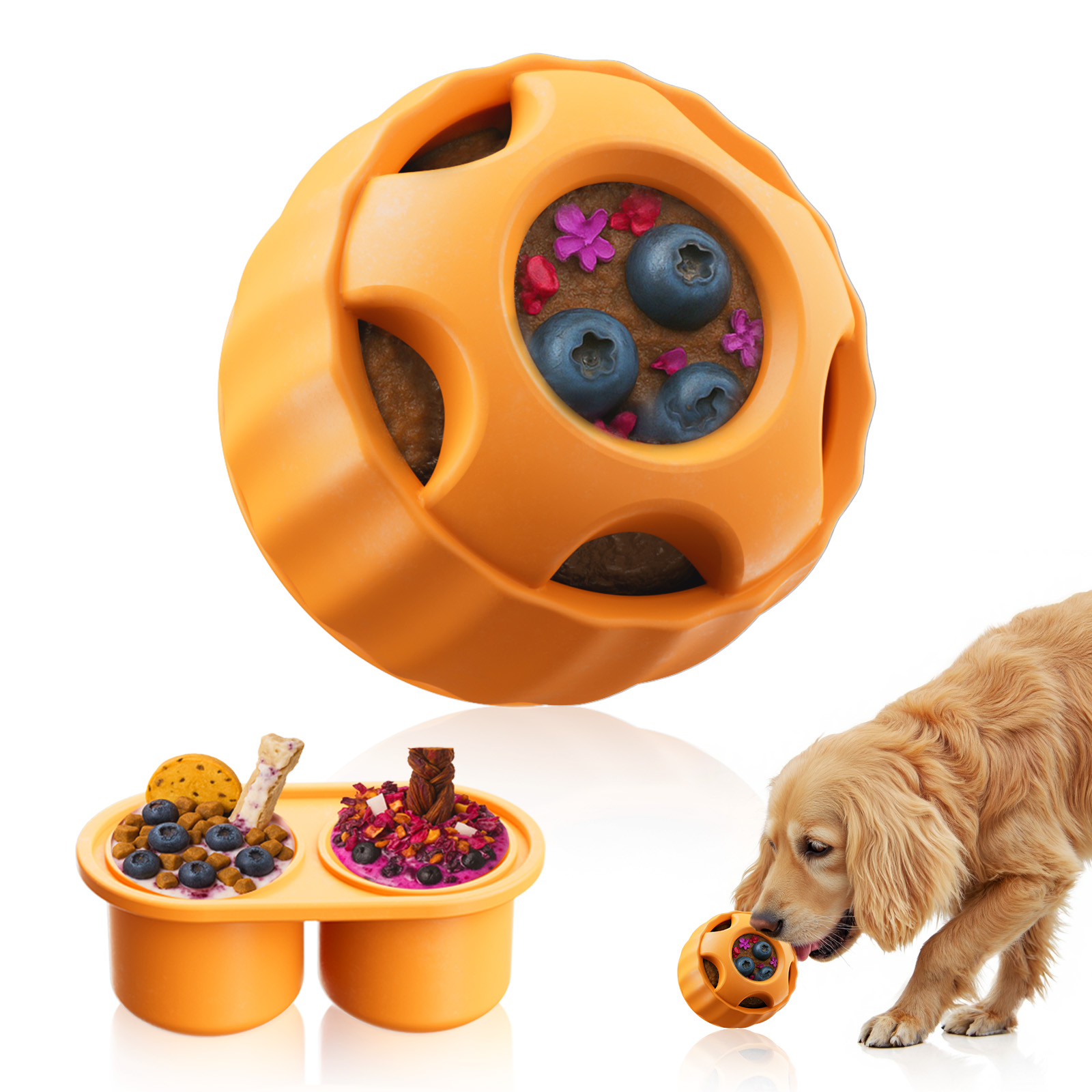 Interactive Dog Toys for Boredom - Dog Treat Molds Silicone Healthy Treats for Dogs puppy Enrichment Toy for Frozen in Summer