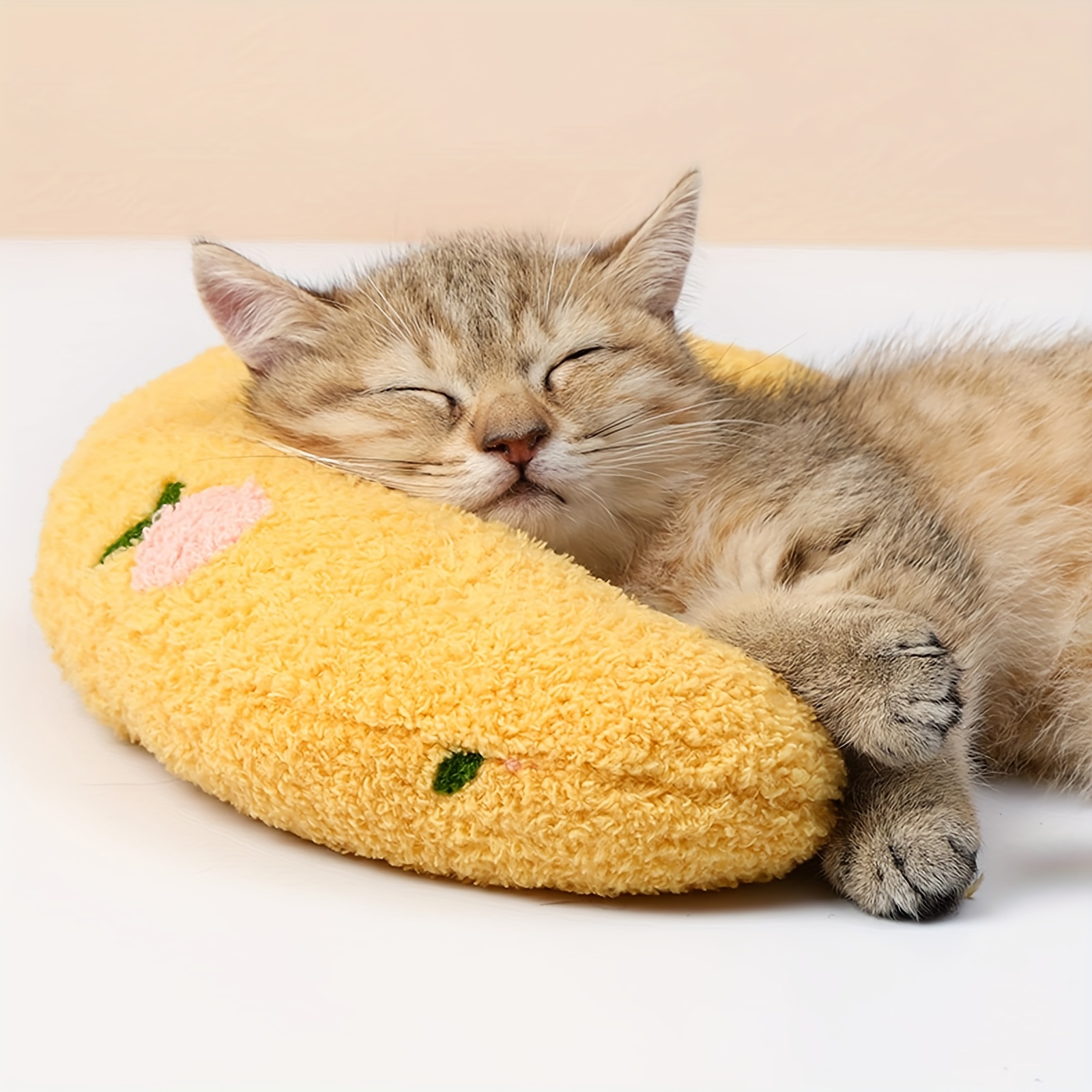 Cat Moon Shaped Pillow, Super Soft Plush Half Donut Pillow, Pet Toy, Cat Sleeping Pillow, Dog Universal Mat, Pet Supplies