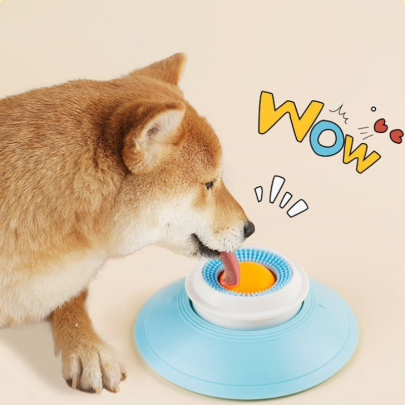 Interactive Dog Cat Licking Non-Slip Slow Feeder Bowl with Raised Ball Pet Liquid Food Calming Enrichment Toy Dog Feed Accessory