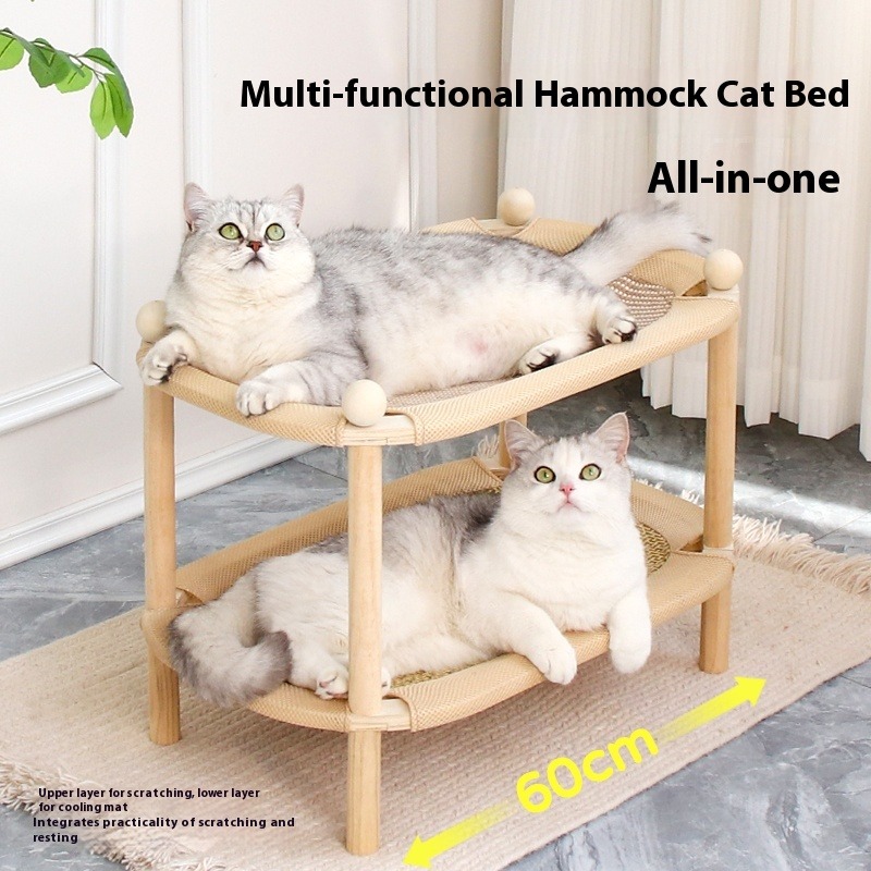Large Floral Cat Tree Sisal Scratching Posts Hemp Rope Climbing Tower with Condo Nest Pet House Toy for Indoor Cats