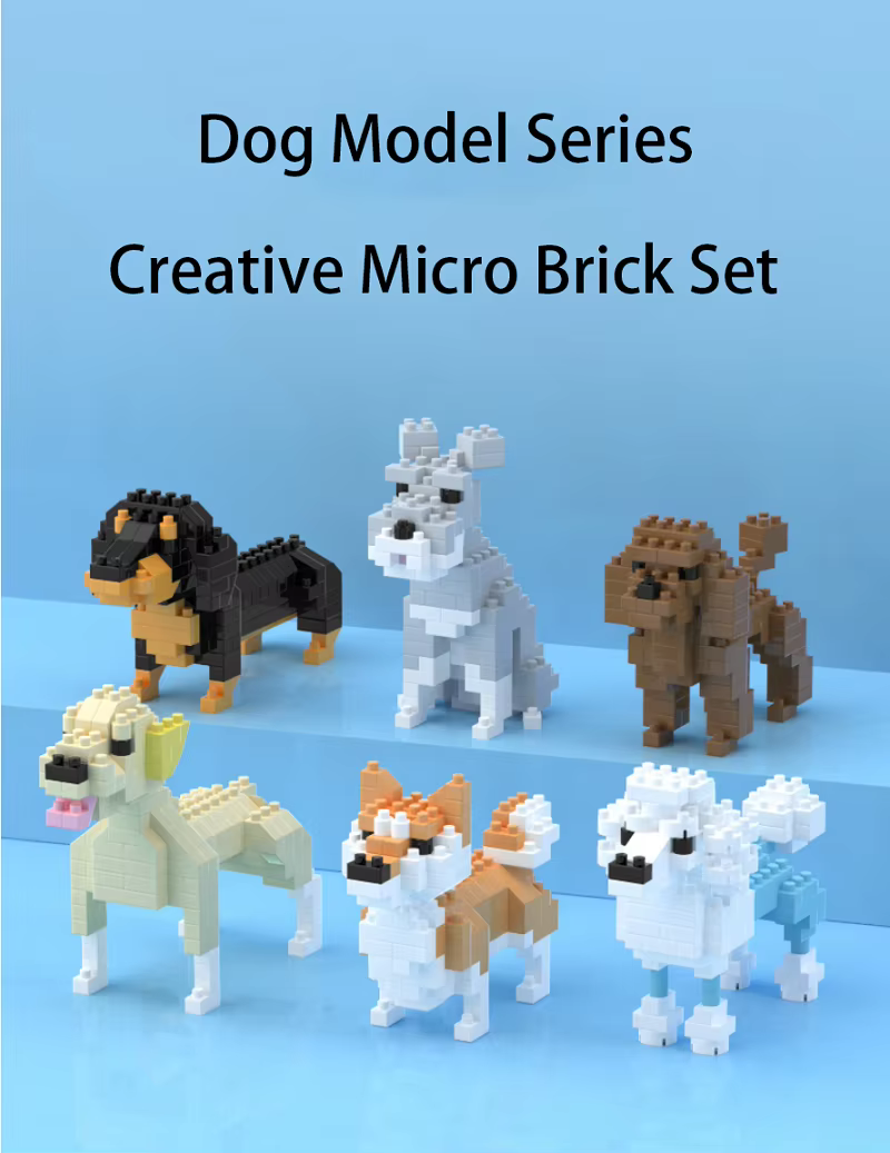 Creative Mini Building Block Toy Set Animal Theme Dog Cat Bird and Other Shapes Children's Birthday Gift Box and Ornaments