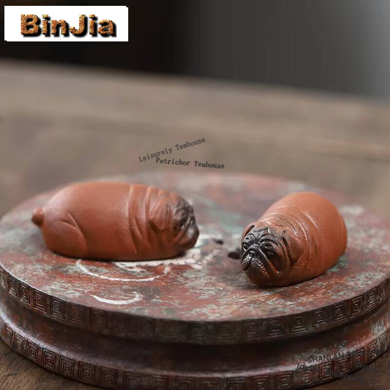 Handicrafts Sausage Dog Purple Clay Tea Pet Aesthetic Tea Sculpture Tea Figurine Toys Tea Statue Tea Ceremony Tea Services Gift