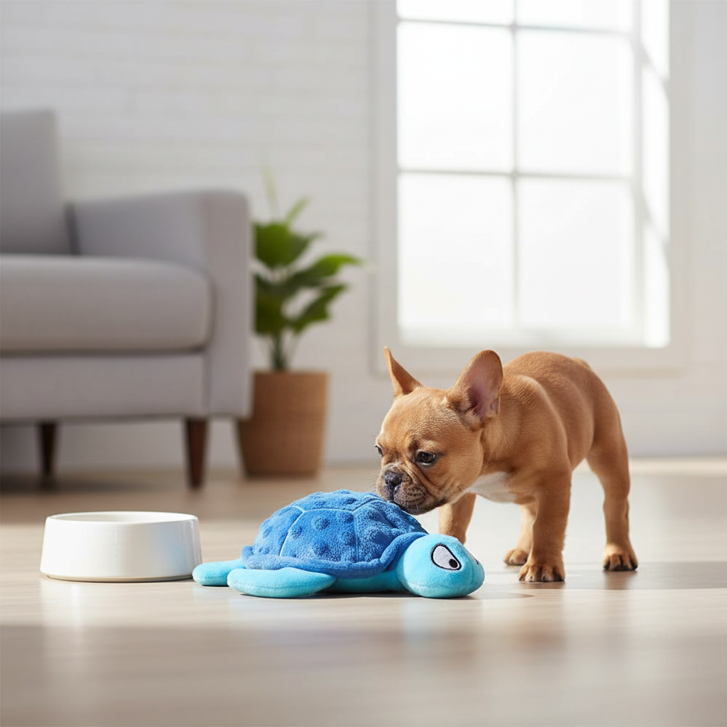 Squeaky Plush Turtle Dog Toy - Interactive Stuffed Pet Doll for Puppy Chewing, Boredom Relief & Bonding Play