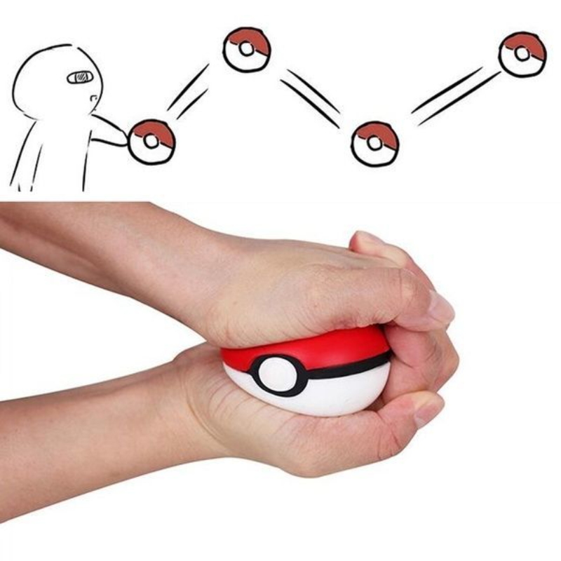 Pokemon Anime Poke Ball Squeeze Toy Bouncing Ball Kawaii Pet Toy Soft and Resistant To Falling Cats and Dogs Poke Ball Toy