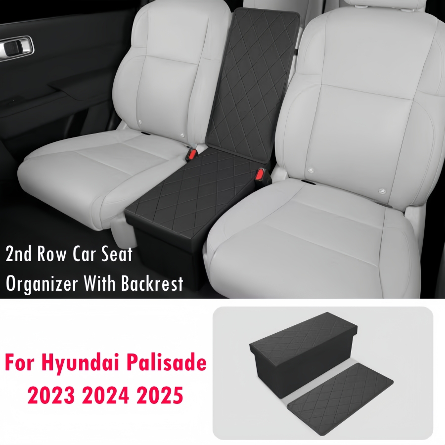 Multiuse 2nd Row Car Seat Organizer for Hyundai Palisade 2023-2025 Console Organizer Backseat Box Dog Toy Box Storage Bin Travel