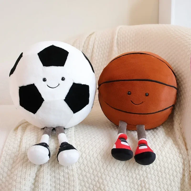 2026new hot football doll, basketball plush toy, creative football doll, pillow, pet ball, dog and cat interactive toy
