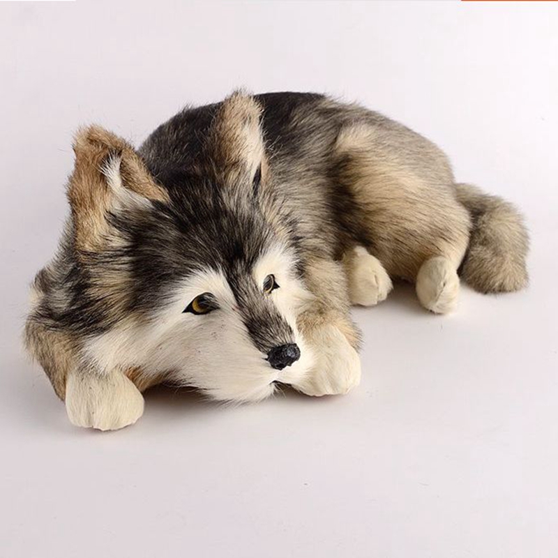 Lifelike Animal Husky Push Toy Simulation Dog Pet Dogs Desk Decoration Gift 36x25x14cm DY50253
