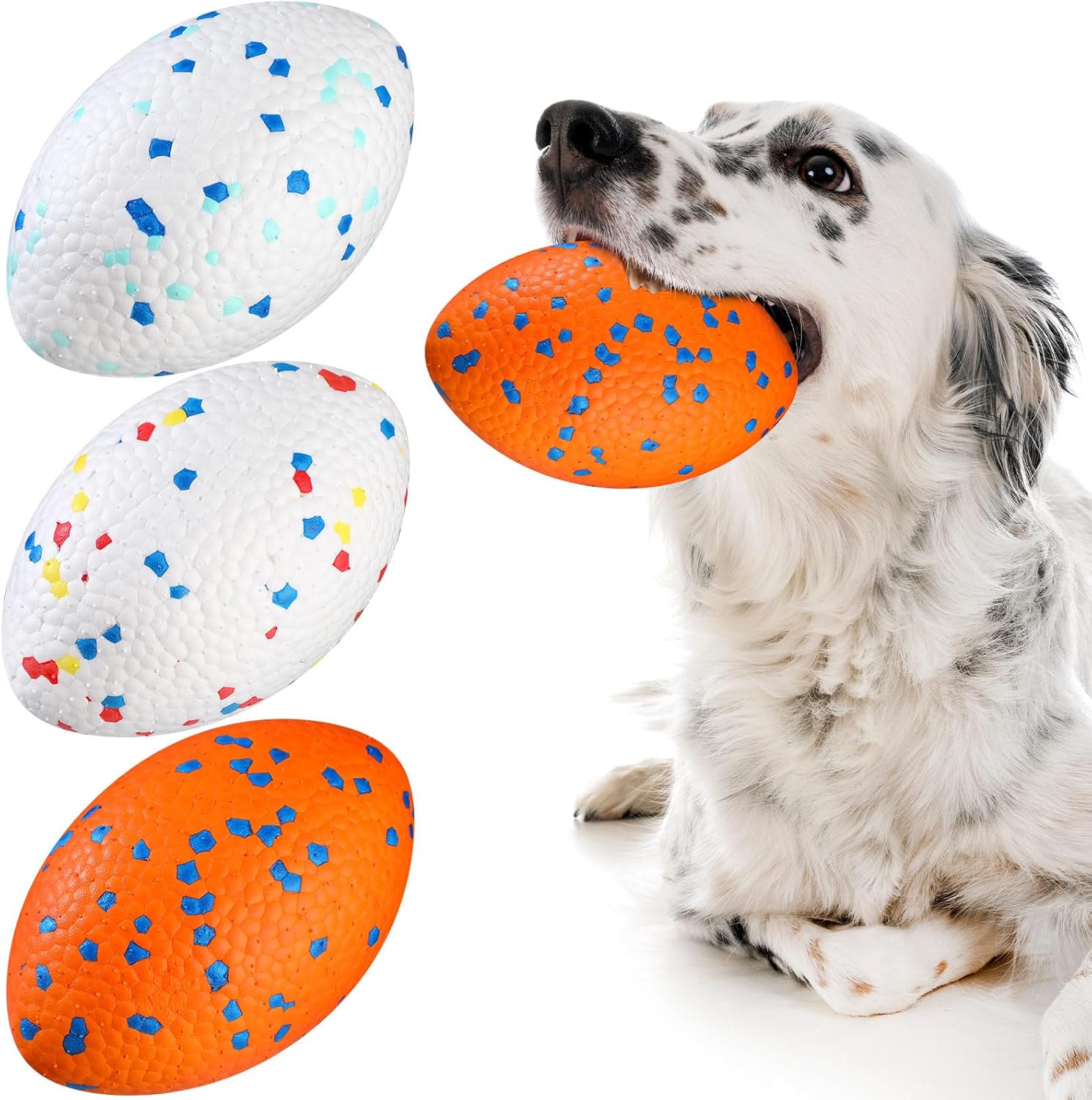 Dog Ball for Aggressive Chewers Tough Large Indestructible Dog Footballs Outdoor Floating Fetch Game Pets Toys