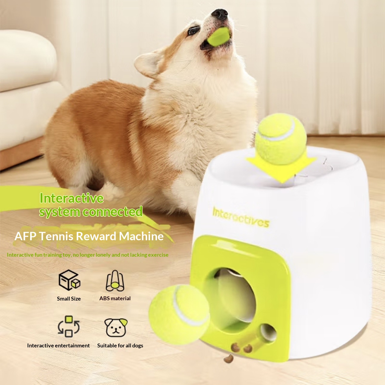 Best Seller Dog Tennis Ball Launcher, Interactive Treat Dispenser & Fetch Machine, Auto Thrower for Training Pet Toy