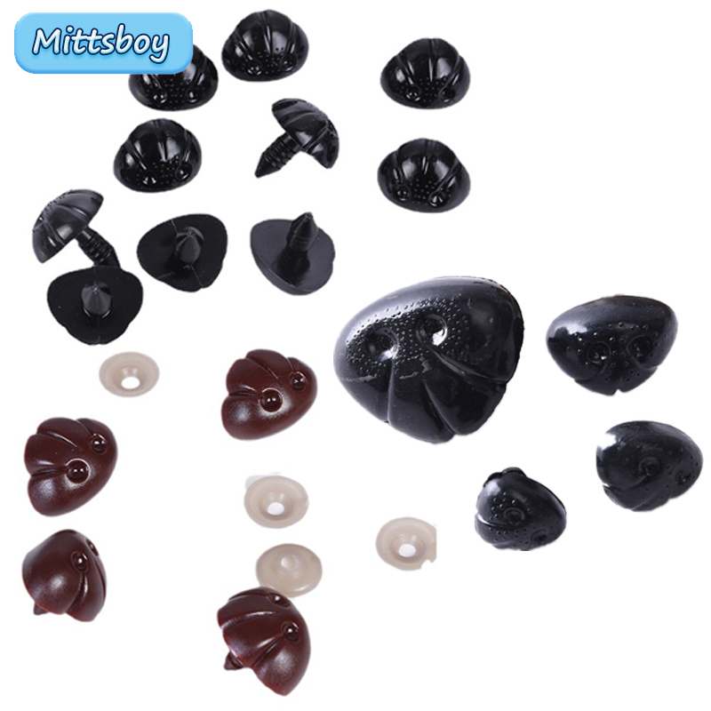 DIY 10Pcs 5/12/20MM Dog Nose Smooth Accessory Plug in Animal Plastic Personalized Nose Crochet Toy Doll Making Supply Plush Doll