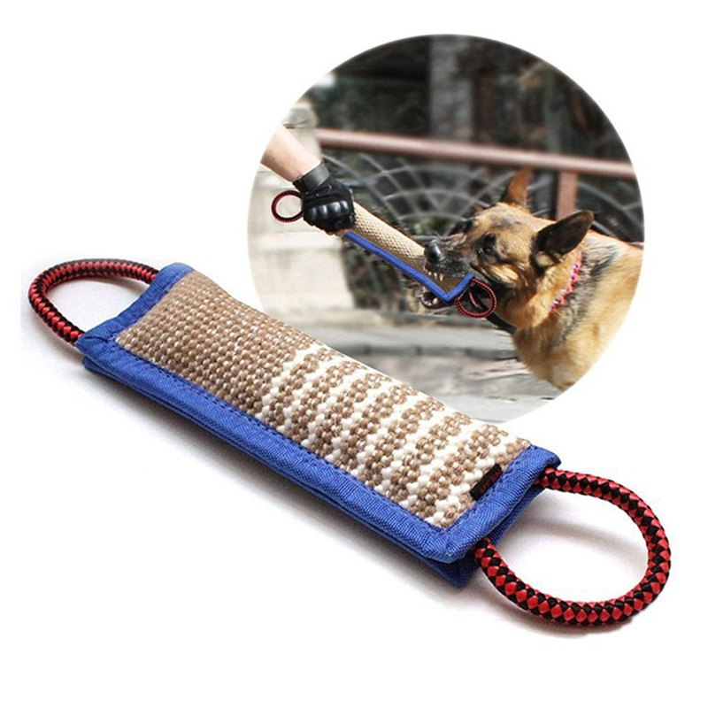 Jute Bite Pillow for Dog Training Heavy Duty Hemp Tug Toy for German Shepherd Malinois Chew Resistant Bite Sleeve for Obedience