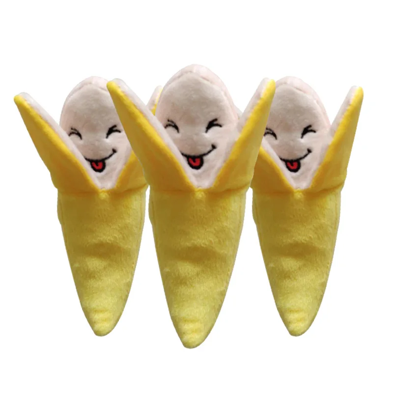 1pc Plush Soft Banana And Vegetable Squeaky Dog Toys Bite-Resistant Clean Dog Chew Puppy Training Toy Pet Supplies