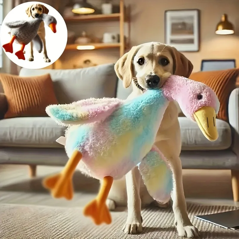 1pc 50cm Soft Colorful Duck Plush Toy for Cats Dogs Relax Pet Companion Anxiety-Relieving Dog Buddy Energy Release Gift for Pets