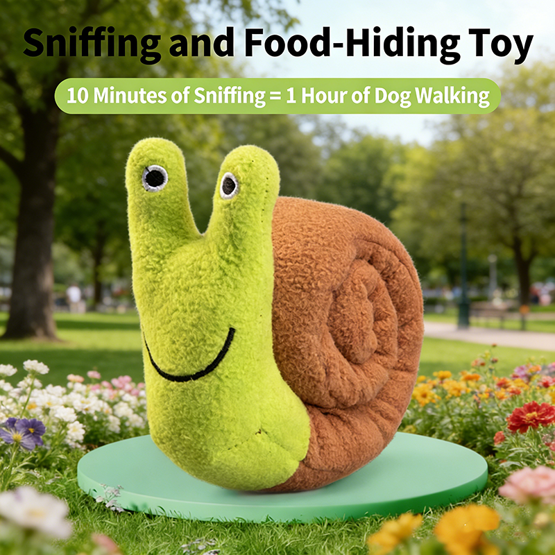 Snail Shaped Hide And Seek Toy Interactive Squeaky Chew Toy For Dogs Cats Puzzle Training Toy Teeth Cleaning Boredom Relief Toy