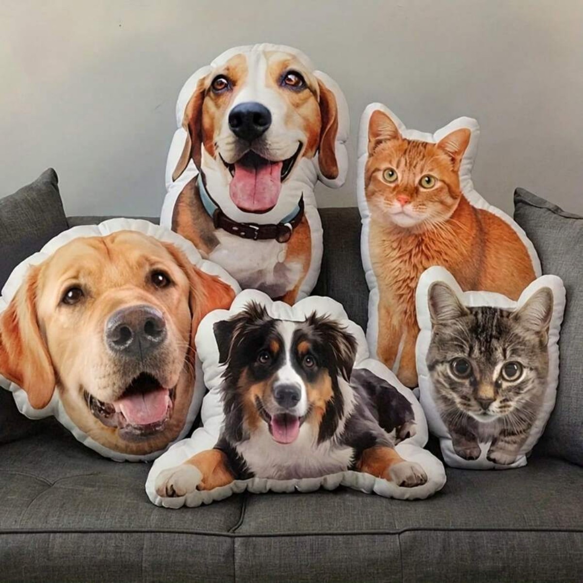 Custom Ugly Cat Dog Zany 3D Shape Pillow Personalized Pet Pillow from Photo Pet Loss Memorial Gift Stuffed Toys Dolls