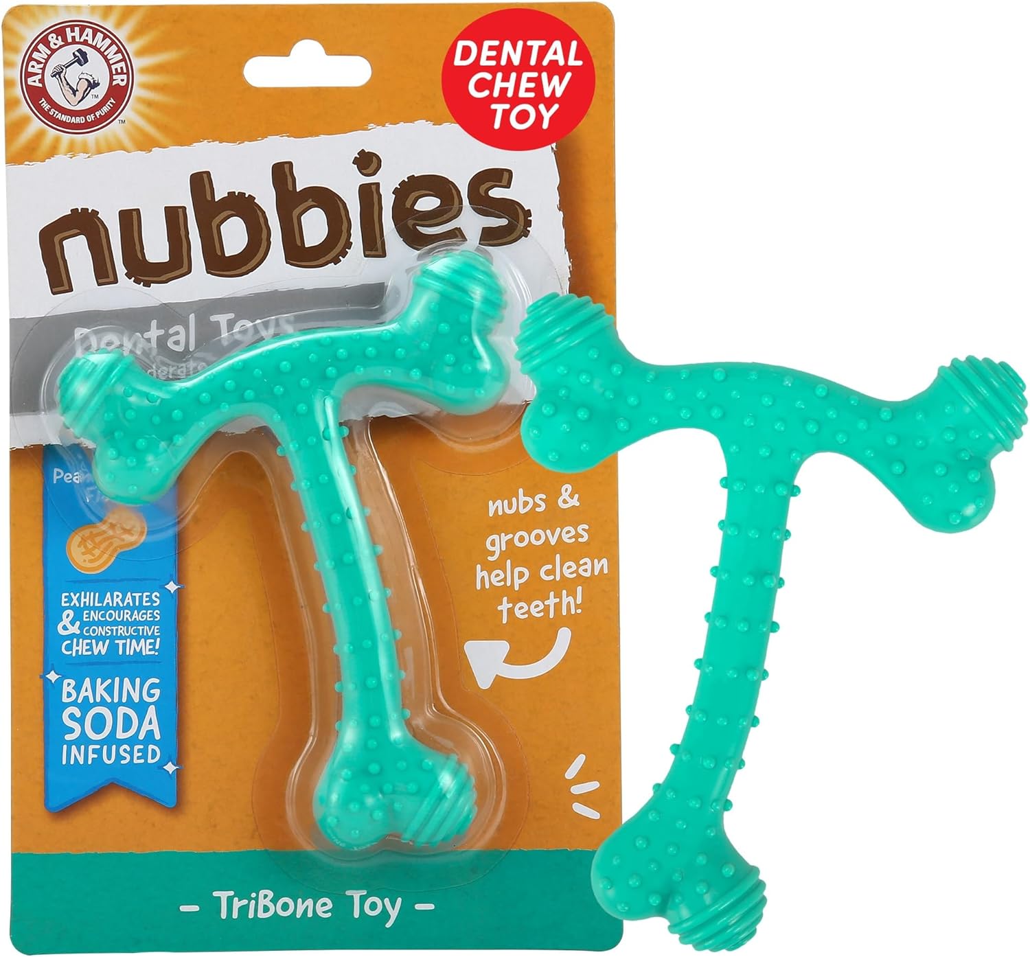 Durable Nylon Dog Chew Toy with Peanut Butter Flavor, Helps Clean Teeth and Keep Pets Busy