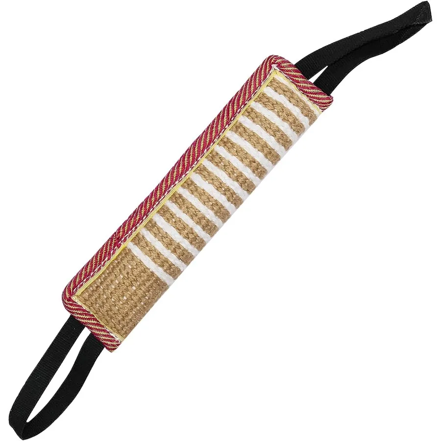 Dog Tug Toy Dog Training Bite Pillow Jute Bite Toy - Best for Tug of War Puppy Training Interactive Play - Interactive Toys for