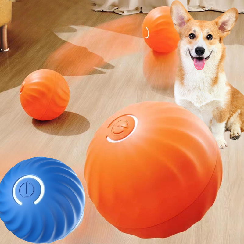Pet Toy Ball Automatic Moving Dog Toy Ball Smart USB Jumping Rotating Interactive Dog Chew Toy Ball for Puppy Ball Toy