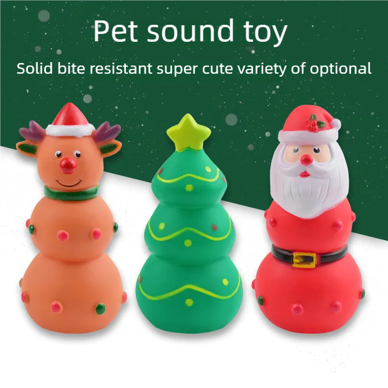 Christmas Durable Dog Chew Toys Tough Squeaky Teething for Small Medium Large Dogs Interactive Pet Grinding Xmas