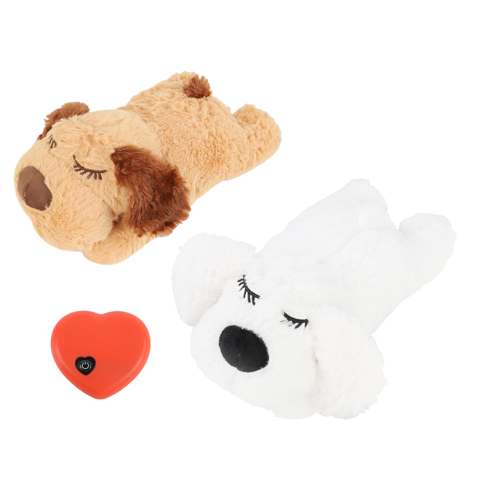 Heartbeat Puppy Toys Interactive Stuffed Animal Heartbeat Plush Toy for Pet Behavioral Sleep Calming Aid